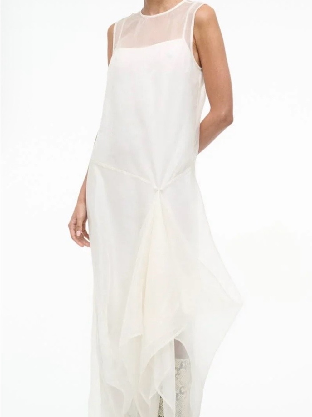 STAUD Sheer Ivory Maxi Dress - Picture 4 of 9